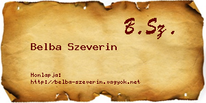 Belba Szeverin névjegykártya